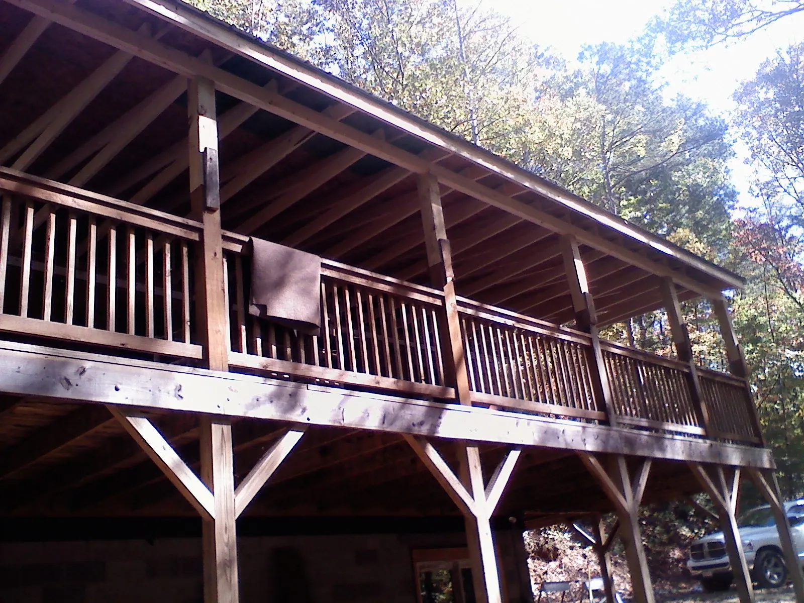 Timber framing under a new elevated porch and deck — Roof Leak Repair in Colfax by Roofing Brothers